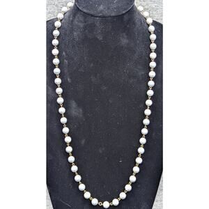 Baublebar Necklace, White Howlite Beads, Long, Lobster Clasp, 30" +2" Extender